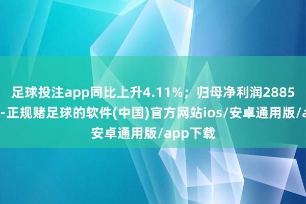 足球投注app同比上升4.11%；归母净利润2885.13万元-正规赌足球的软件(中国)官方网站ios/安卓通用版/app下载