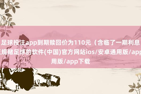 足球投注app到期赎回价为110元（含临了一期利息）-正规赌足球的软件(中国)官方网站ios/安卓通用版/app下载