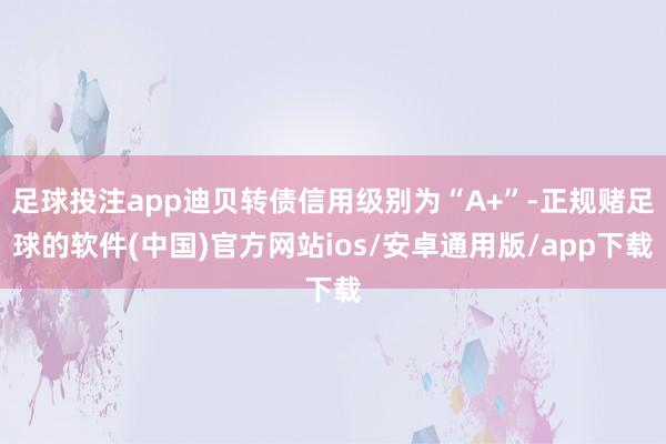 足球投注app迪贝转债信用级别为“A+”-正规赌足球的软件(中国)官方网站ios/安卓通用版/app下载