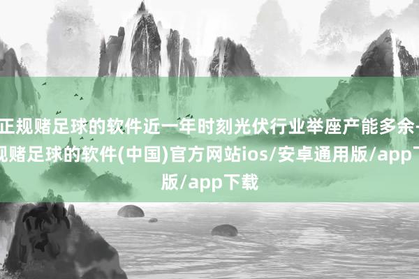 正规赌足球的软件近一年时刻光伏行业举座产能多余-正规赌足球的软件(中国)官方网站ios/安卓通用版/app下载