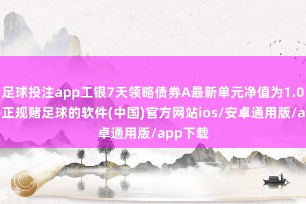 足球投注app工银7天领略债券A最新单元净值为1.0954元-正规赌足球的软件(中国)官方网站ios/安卓通用版/app下载