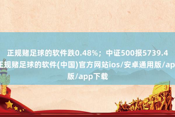 正规赌足球的软件跌0.48%；中证500报5739.40点-正规赌足球的软件(中国)官方网站ios/