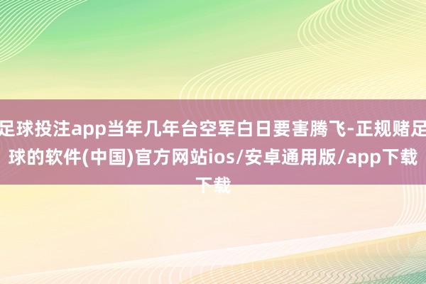 足球投注app当年几年台空军白日要害腾飞-正规赌足球的软件(中国)官方网站ios/安卓通用版/app