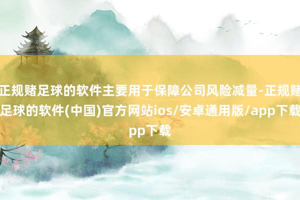 正规赌足球的软件主要用于保障公司风险减量-正规赌足球的软件(中国)官方网站ios/安卓通用版/app下载