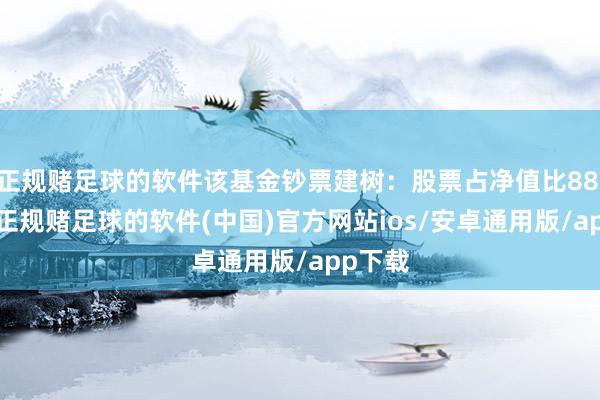 正规赌足球的软件该基金钞票建树：股票占净值比88.31%-正规赌足球的软件(中国)官方网站ios/安