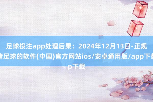 足球投注app处理后果：2024年12月13日-正规赌足球的软件(中国)官方网站ios/安卓通用版/