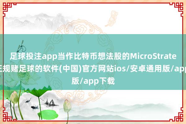 足球投注app当作比特币想法股的MicroStrategy-正规赌足球的软件(中国)官方网站ios/安卓通用版/app下载