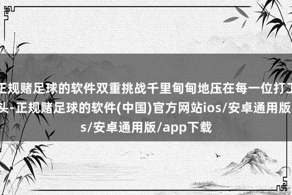 正规赌足球的软件双重挑战千里甸甸地压在每一位打工东谈主肩头-正规赌足球的软件(中国)官方网站ios/