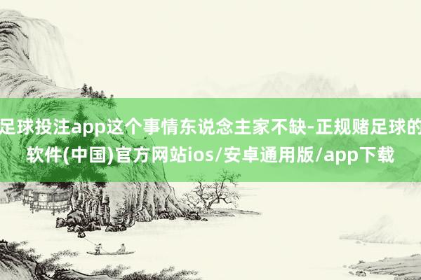 足球投注app这个事情东说念主家不缺-正规赌足球的软件(中国)官方网站ios/安卓通用版/app下载