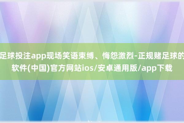 足球投注app现场笑语束缚、悔怨激烈-正规赌足球的软件(中国)官方网站ios/安卓通用版/app下载